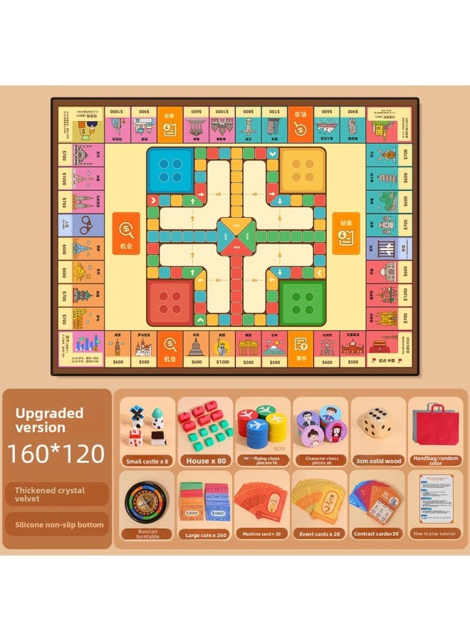 Regal Tycoon Monopoly World Tour Deluxe Board Game Children's Flying Chess Two-in-One Carpet